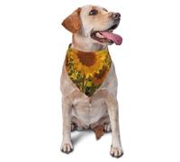 Bandana triangulaire réglable pour chats et chiens Motif tournesols de l'après-midi
