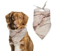 Bandana triangulaire réglable pour chien et chat avec texture marbre beige