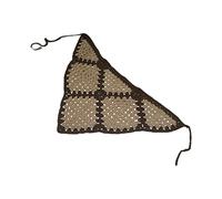 Bandana tricoté coloré en crochet pour femme - Motif foulard - Turban - Embrasse pour triangle pour envelopper la tête