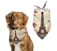 Bandana vintage à motif floral pour chien - Triangle amusant - Écharpe confortable en polyester - Doux et réglable - Cadeau pour les petites et grandes filles - Chien et chat