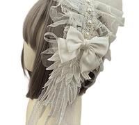 Bandana vintage avec nœud brodé en dentelle - Accessoire gothique unique pour femme - Décoration de cosplay - Accessoire punk