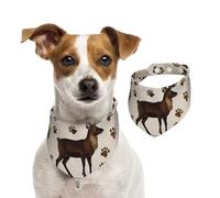 Bandana vintage marron avec empreintes de pattes d'animaux pour chiens, bandanas d'été pour chiens, lavables, réglables, triangulaires, bavoirs mignons pour chiens de taille moyenne et grande taille
