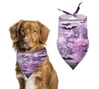 Bandana violet pour chien en coton doux lavable au quotidien en été durable Triangle réversible Convient pour les chiens et chats de petite, moyenne et grande taille
