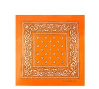 Bandanas 100 % coton pour femme / homme / enfants, unisexe avec motif Paisley, mouchoir couvre-chef, écharpe pour cheveux / cou / poignet / tête COD.644, orange., Taille Unique