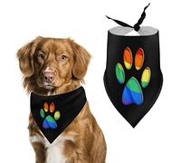 Bandanas avec Empreinte d'ours et Drapeau Arc-en-Ciel pour Chien, Bavoir Triangulaire pour Chien, écharpe Mignonne pour Animal de Compagnie, Foulard pour Petit, Moyen et Grand Animal de Compagnie