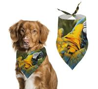 Bandanas bleus pour perroquet à ailes jaunes - Écharpe mignonne pour chiens et chats - Bavoirs triangulaires doux et respirants pour animaux de compagnie - Accessoire de mode pour chiots de petite