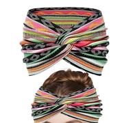 Bandanas Boho, Bandeau Turban Torsadé, Accessoires pour Coiffure avec Imprimé Doux pour Mariage, Yoga, Événements Extérieurs, Filles, Fitness, Course et Tenue Décontractée