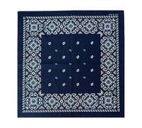 Bandanas carrés style ethnique doux accessoire de cheveux tendance pour un usage quotidien comme bandeau ou foulard hip-hop, blanc/bleu, Taille unique