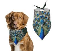 Bandanas colorés en plumes de paon pour chien pour nourrir et toiletter, bavoirs triangulaires lavables pour animaux domestiques pour chats et chiens