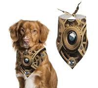 Bandanas cool steampunk pour chien pour nourrir et toiletter, bavoirs triangulaires lavables pour animaux domestiques pour chats et chiens