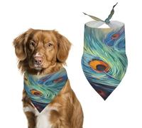 Bandanas d'anniversaire pour chien - Peinture à plumes - Lavable - Accessoires pour animaux de compagnie - Écharpe triangulaire pour chiens ou chats