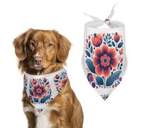Bandanas d'anniversaire pour chien - Rouge et orange clair - Lavable - Accessoires triangulaires pour animaux de compagnie - Écharpe pour chiens ou chats