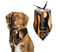 Bandanas de guitare instrumentale pour chien pour nourrir et toiletter - Bavoirs triangulaires lavables pour animaux domestiques - Écharpe pour chats et chiens