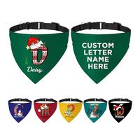 Bandanas de Noël personnalisés pour chien avec nom de chien, bandana de Noël réglable pour animal domestique pour garçon et fille, bandana à carreaux de vacances pour chiens de petite, moyenne et