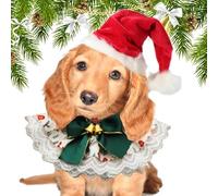 Bandanas de Noël pour chien, bandanas de Noël pour chien doux et réglable - Bandanas pour chien - Écharpe mignonne et respirante en dentelle - Accessoire pour animaux de compagnie