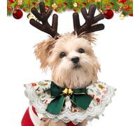 Bandanas de Noël pour chien | Bavoirs de Noël doux et respirants pour animaux de compagnie, écharpe en dentelle pour chaton et chien