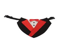 Bandanas de Smoking de Chien, Polyester et Nylon Sangle Chiens Facile à Nettoyer la Longueur Réglable Douce Facile à Décoller avec Un Nœud Papillon Rouge pour Le Mariage pour (S)