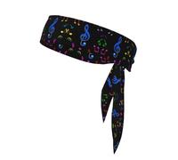 Bandanas de sport colorés avec imprimé musique pentatonique - Bandanas athlétiques élégants et confortables pour la course à pied, le yoga, le cyclisme
