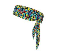 Bandanas de sport élégants et confortables avec diagramme de géométrie carrée - Bandeau d'entraînement unisexe pour les activités sportives