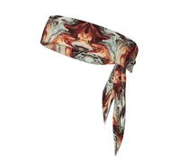 Bandanas de sport unisexe marbré marron - Bandanas athlétiques pour tennis, course à pied, yoga - Bandes élégantes et réglables