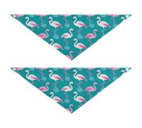 Bandanas de toilettage élégants en forme de flamant rose pêche cyan réglable unisexe pour chiot chat animal domestique mignon ensemble de vacances pour chiens et chats L