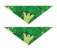 Bandanas de toilettage pour chien brocoli de légumes et de dessin animé - Bavoirs triangulaires réglables en vrac - Accessoires de vacances mignons pour animaux de compagnie - Décoration pour chiens