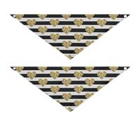 Bandanas de vacances pour chiens et chats - Motif cœurs - Réglable - Accessoires mignons pour animaux de compagnie - Taille M