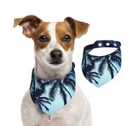 Bandanas d'été bleu palmier pour chiens, bandanas d'été pour chiens, lavables, réglables, bavoirs triangulaires mignons pour chiens de taille moyenne et grande taille, chiots et chats de taille L