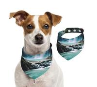 Bandanas d'été cascade paysage naturel pour chiens, bandanas d'été pour chiens, lavables, réglables et triangulaires, bavoirs mignons pour animaux de compagnie pour chiens de moyenne et grande taille