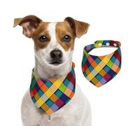Bandanas d'été colorés à carreaux pour chiens, lavables, réglables et triangulaires, bavoirs mignons pour chiens de taille moyenne et grande taille, chiots et chats de petite taille