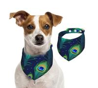 Bandanas d'été en plumes de paon pour chiens, lavables, réglables et triangulaires, bavoirs mignons pour chiens de taille moyenne et grande taille, chiots et chats, taille L