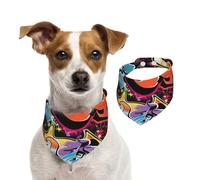 Bandanas d'été graffiti Hip Hop pour chiens, lavables, réglables et triangulaires, bavoirs mignons pour chiens de taille moyenne et grande taille, chiots et chats, taille L