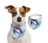 Bandanas d'été motif dauphin dans la mer, bandanas d'été pour chiens, lavables, réglables et triangulaires, bavoirs mignons pour chiens de taille moyenne et grande taille, chiots et chats de petite