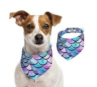 Bandanas d'été pour chien à motif de sirène à l'aquarelle, lavable, réglable, triangulaire, bavoirs mignons pour chiens de taille moyenne et grande taille, chiots et chats de petite taille
