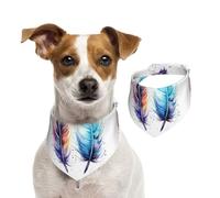 Bandanas d'été pour chien à plumes d'animaux à l'aquarelle abstraite, lavables, réglables, triangulaires, bavoirs mignons pour animaux de compagnie pour chiens de taille moyenne et grande taille