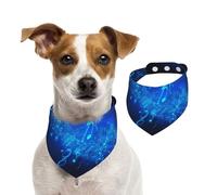 Bandanas d'été pour chien avec notes de musique bleues, lavables, réglables, triangulaires, bavoirs mignons pour chiens de taille moyenne et grande taille, chiots et chats, taille M