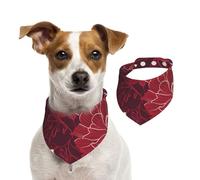 Bandanas d'été pour chiens à fleurs rouges, bandanas d'été pour chiens, lavables, réglables, bavoirs triangulaires mignons pour chiens de taille moyenne et grande taille, chiots et chats, taille M