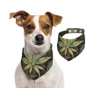 Bandanas d'été pour chiens « A Puff in Time Weed » - Bandanas lavables et réglables - Écharpe triangulaire pour chiens de taille moyenne et grande - Chiots et chats - Taille S