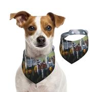 Bandanas d'été pour chiens allemands château de Neuschwanstein Bandanas pour chien, bandanas lavables et réglables triangulaires bavoirs mignons pour animaux de compagnie pour chiens de moyenne et