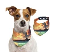Bandanas d'été pour chiens Anime Sky Dog Bandanas lavables réglables Triangle Bavoirs mignons pour animaux de compagnie pour chiens de moyenne et grande taille chiots et chats de petite taille