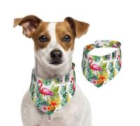 Bandanas d'été pour chiens - Aquarelle tropicale ananas flamant rose - Lavables et réglables - Bavoirs triangulaires mignons pour chiens de taille moyenne et grande - Chiots et chats de petite taille