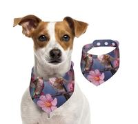Bandanas d'été pour chiens avec colibris avec bandanas roses pour chiens, lavables, réglables, triangulaires, bavoirs mignons pour chiens de taille moyenne et grande taille, chiots et chats, taille S