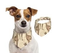 Bandanas d'été pour chiens avec girafes dessinées à la main - Lavables et réglables - Bavoirs triangulaires mignons pour chiens de taille moyenne et grande - Chiots et chats - Taille S