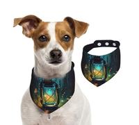 Bandanas d'été pour chiens avec lucioles et lanternes, bandanas lavables et réglables en forme de triangle pour chiens de taille moyenne et grande taille, chiots et chats de petite taille