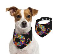 Bandanas d'été pour chiens avec motifs culturels colorés et abstraits, lavables, réglables, triangulaires, bavoirs mignons pour chiens de taille moyenne et grande taille, chiots et chats, taille L