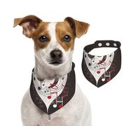 Bandanas d'été pour chiens avec symboles musicaux, bandanas d'été lavables et réglables en forme de triangle pour chiens de taille moyenne et grande taille