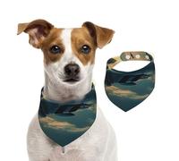 Bandanas d'été pour chiens, avions de combat, bandanas pour chien, lavables, réglables, triangulaires, bavoirs mignons pour chiens de taille moyenne et grande taille, chiots et chats, taille M