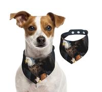 Bandanas d'été pour chiens - Bandana 3D en forme d'aigle chauve - Lavable et réglable - Triangle - Bavoirs mignons pour animaux de compagnie - Pour chiens de taille moyenne et grande - Chiots et chats