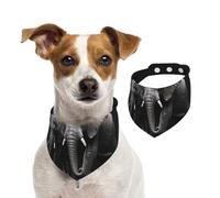 Bandanas d'été pour chiens - Bandana 3D gris éléphant lavable et réglable - Bavoirs triangulaires mignons pour chiens de taille moyenne et grande - Chiots et chats - Taille L