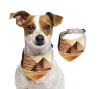 Bandanas d'été pour chiens - Bandana en forme de pyramide égyptienne dans le désert - Lavable et réglable - Bavoirs triangulaires mignons pour chiens de taille moyenne et grande - Chiots et chats